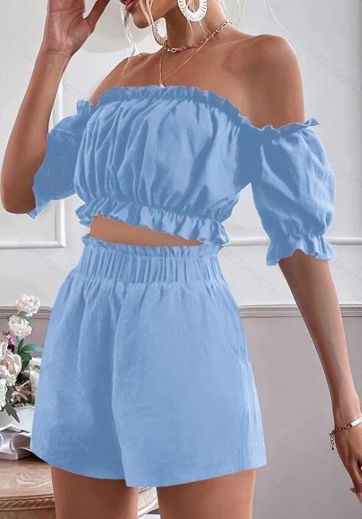 Two-Piece Short Sleeve Set for Women