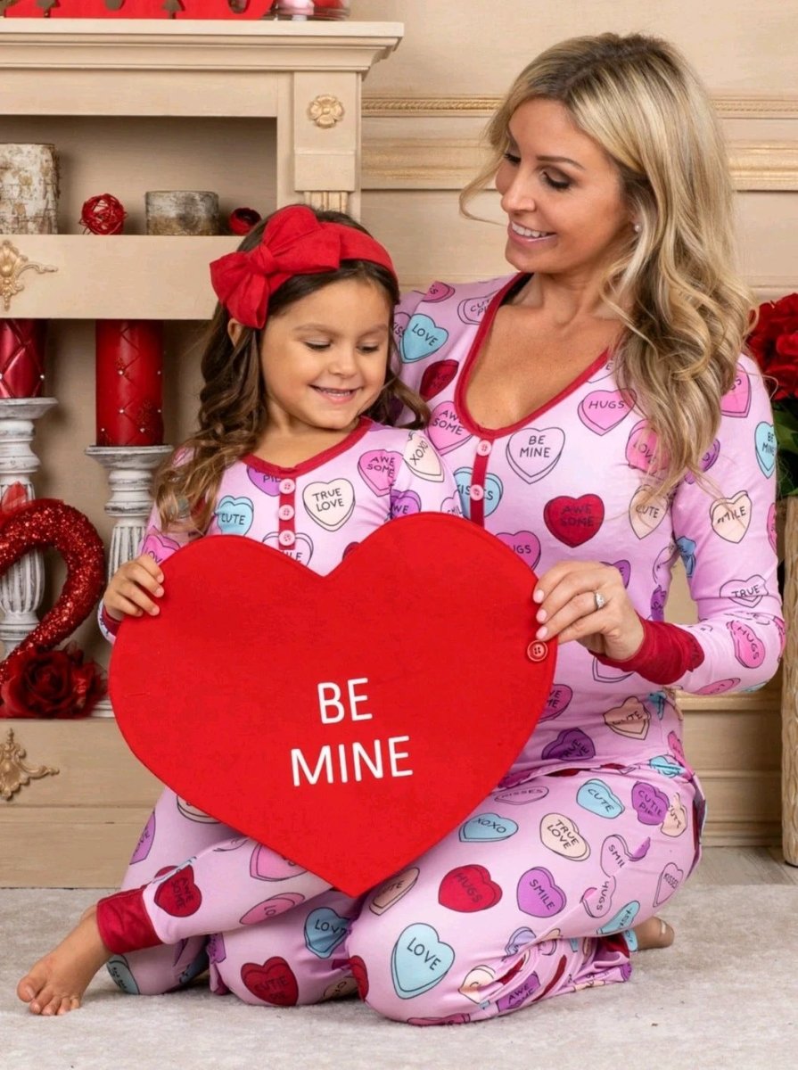 Pyjamas imprimés d'amour pour la Saint-Valentin - Ensemble assorti parent-enfant