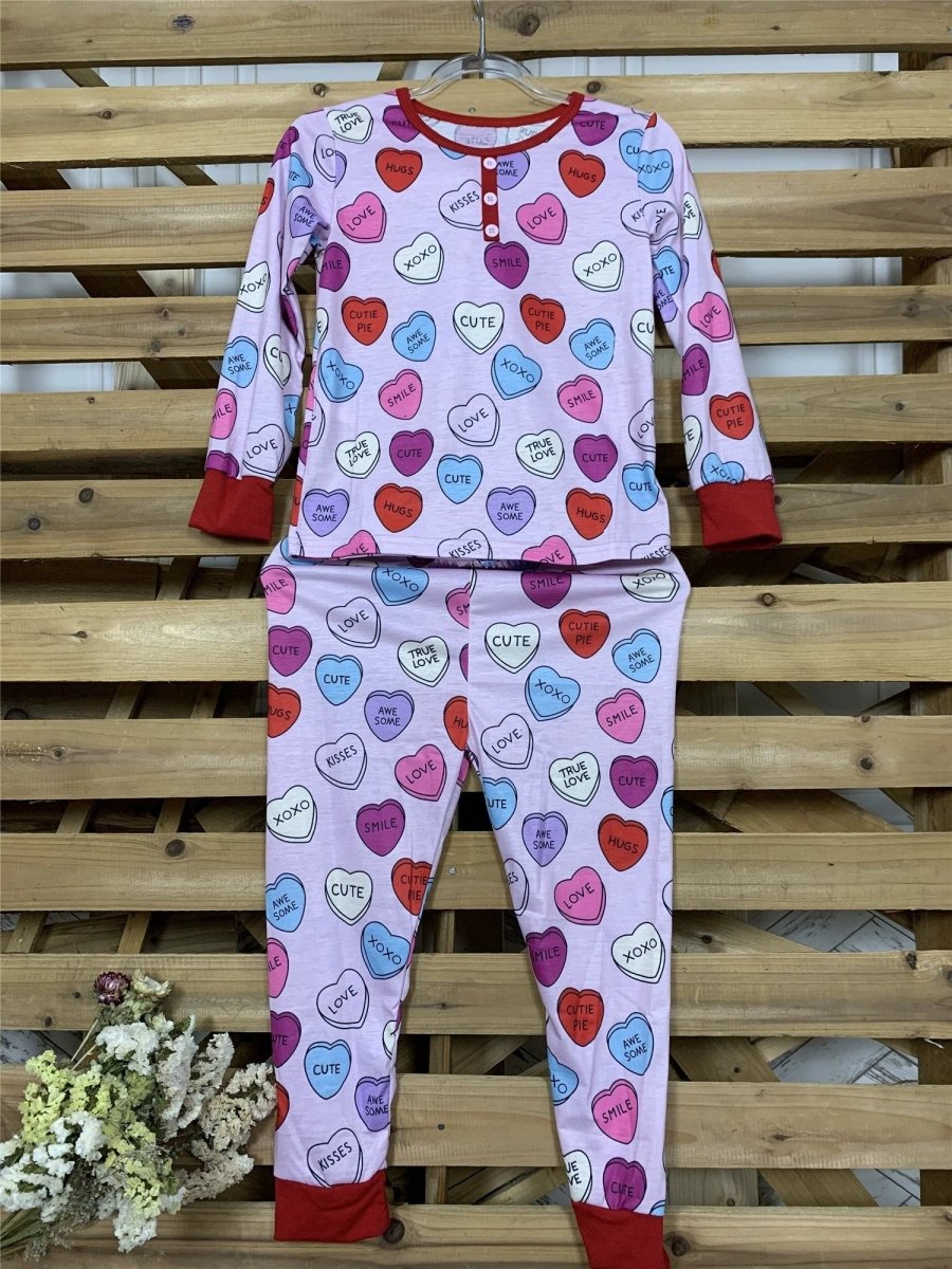 Pyjamas imprimés d'amour pour la Saint-Valentin - Ensemble assorti parent-enfant