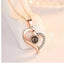 Valentine's Day Crystal Pendant Necklace Set in Soap Rose Gift Box