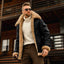 Chaqueta de Invierno Estilo Militar para Hombre con Cuello de Forro y Piel