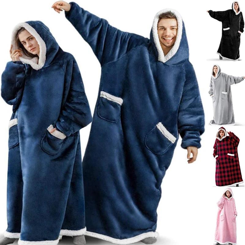 Hoodie Blanket TV d'hiver - Pullover surdimensionné avec poches