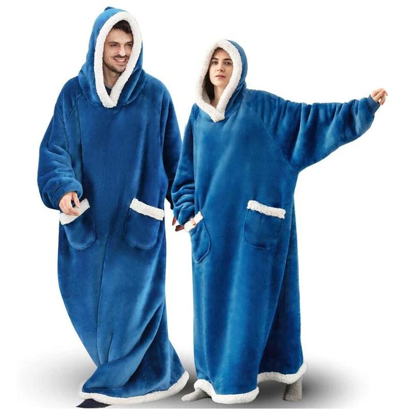 Hoodie Blanket TV d'hiver - Pullover surdimensionné avec poches