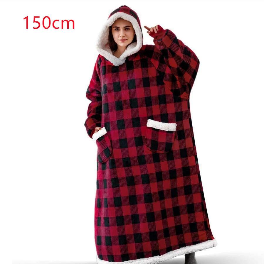 Hoodie Blanket TV d'hiver - Pullover surdimensionné avec poches