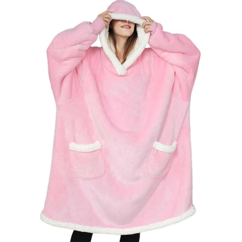 Hoodie Blanket TV d'hiver - Pullover surdimensionné avec poches