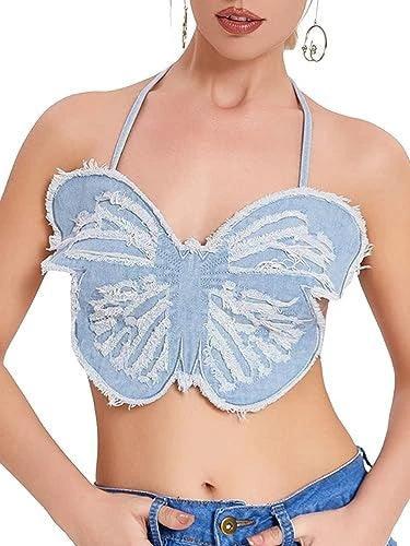 Top de tirantes con borde sin rematar para mujer