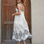 Robe Midi Brodée en Coton pour Femmes - Noir et Blanc Classique en A