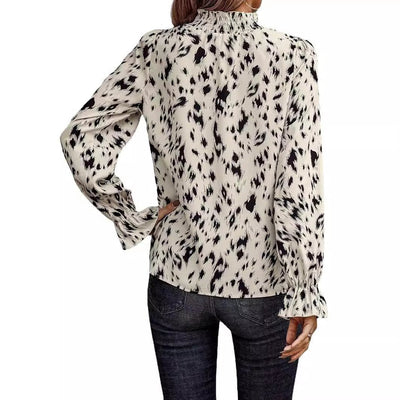 Camisa de Cuello Alto de Manga Larga para Mujer