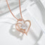 Collier Double Amour en Zircon avec Rhinestones