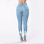 Pantalones Lápiz de Mezclilla con Diseño Rasgado para Mujeres