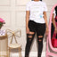 Pantalones Lápiz de Mezclilla con Diseño Rasgado para Mujeres