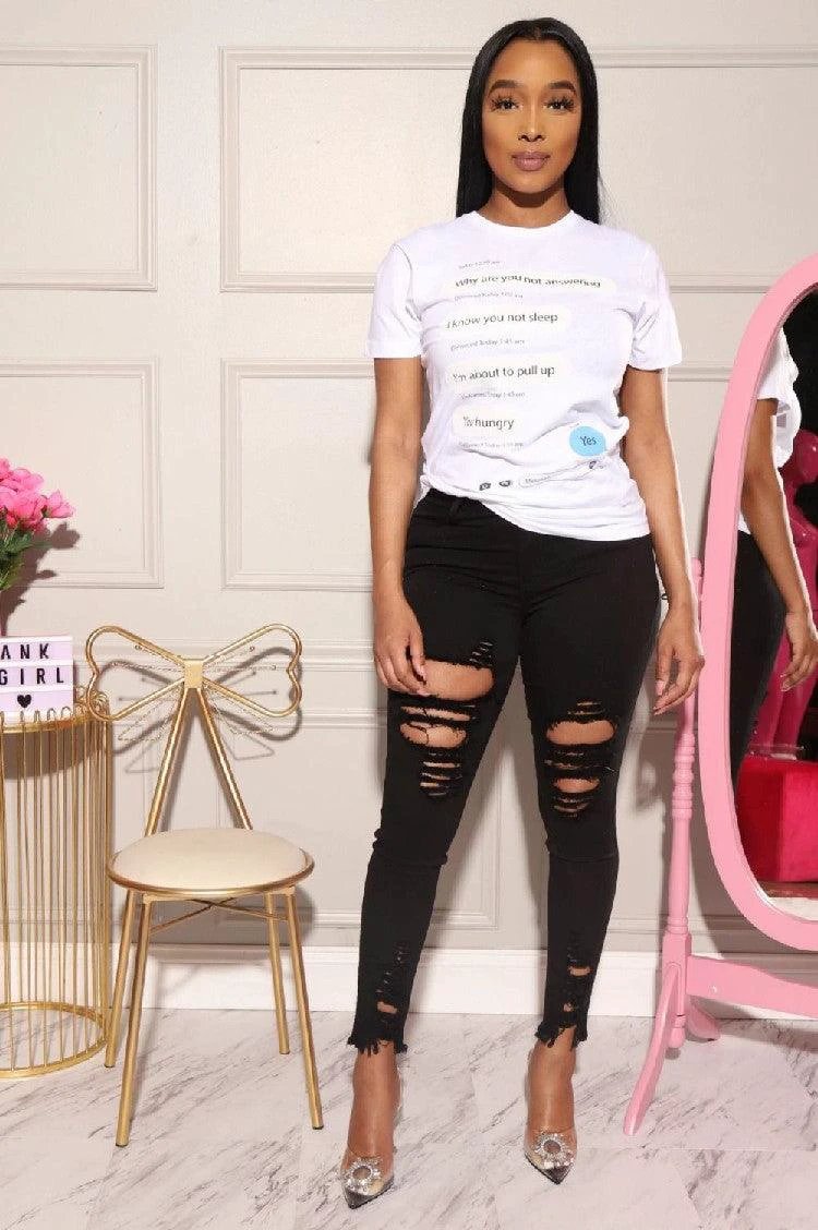 Pantalones Lápiz de Mezclilla con Diseño Rasgado para Mujeres