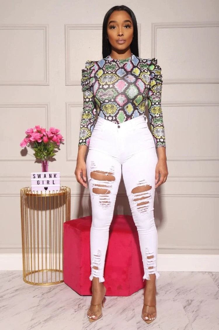 Pantalones Lápiz de Mezclilla con Diseño Rasgado para Mujeres