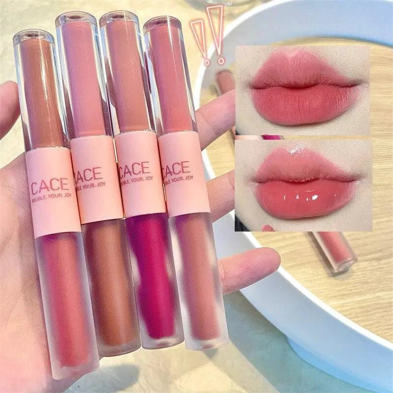 MAXFINE Glase de Labios Doble Cara - Acabado Brillante y Mate