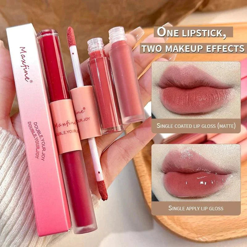 MAXFINE Glase de Labios Doble Cara - Acabado Brillante y Mate