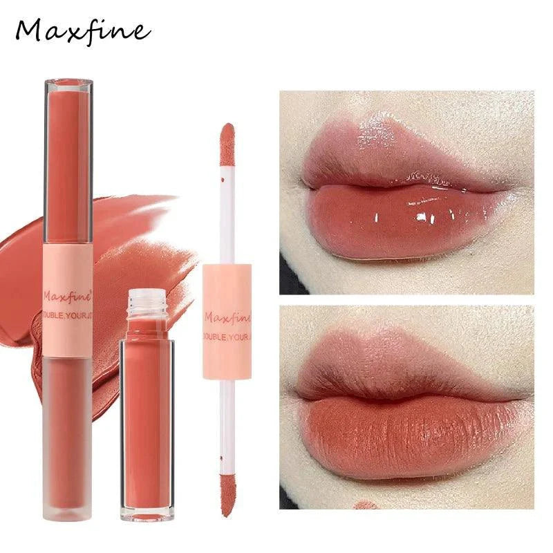 MAXFINE Glase de Labios Doble Cara - Acabado Brillante y Mate