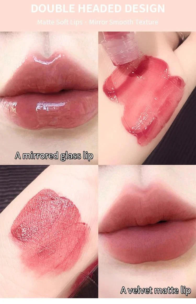 MAXFINE Glase de Labios Doble Cara - Acabado Brillante y Mate