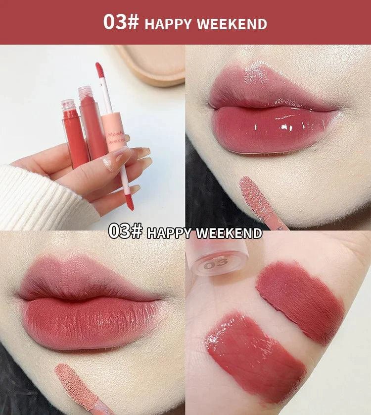 MAXFINE Glase de Labios Doble Cara - Acabado Brillante y Mate