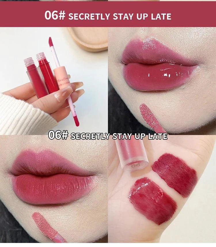 MAXFINE Glase de Labios Doble Cara - Acabado Brillante y Mate