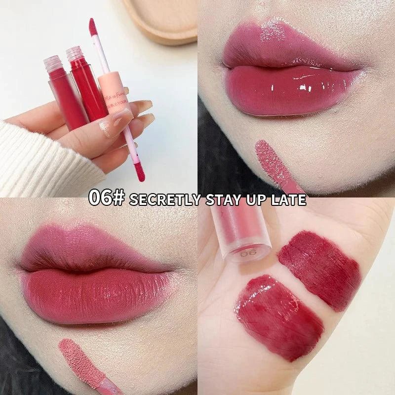 MAXFINE Glase de Labios Doble Cara - Acabado Brillante y Mate