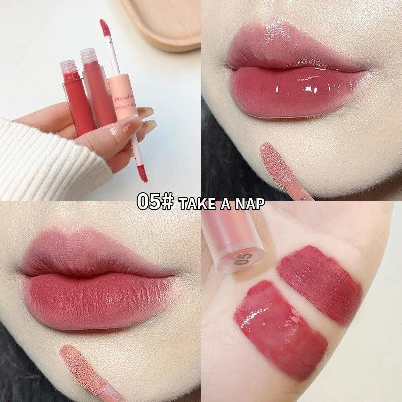 MAXFINE Glase de Labios Doble Cara - Acabado Brillante y Mate