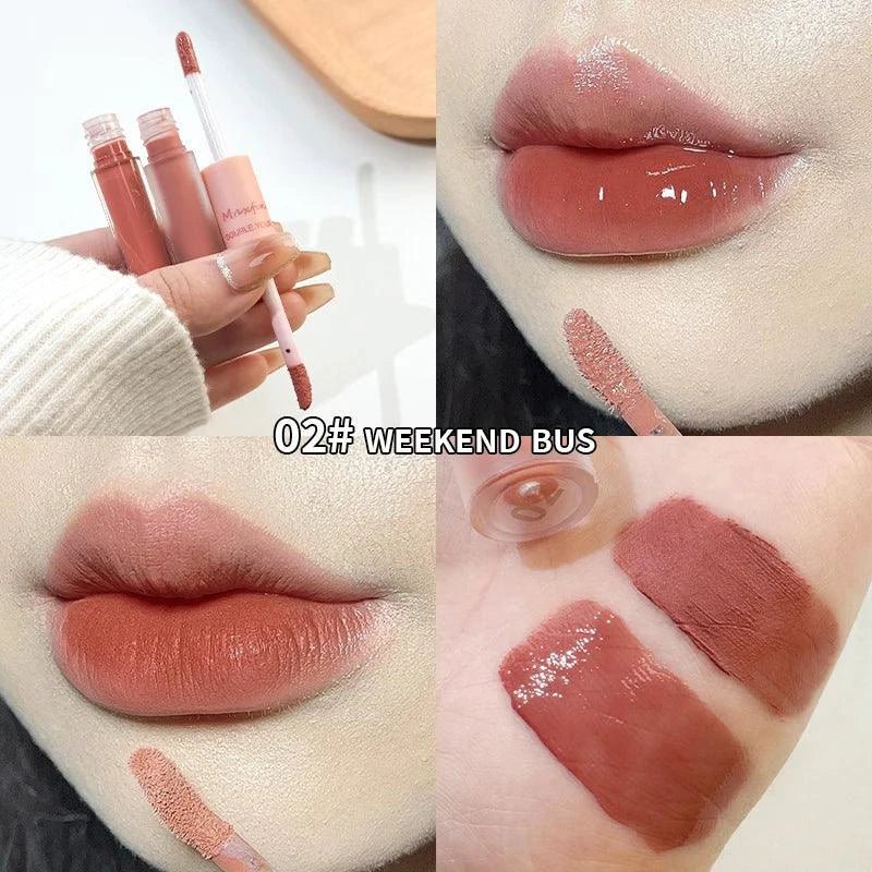 MAXFINE Glase de Labios Doble Cara - Acabado Brillante y Mate