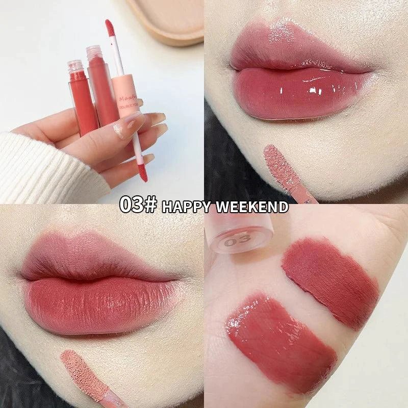 MAXFINE Glase de Labios Doble Cara - Acabado Brillante y Mate