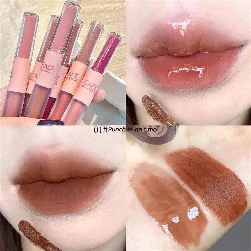 MAXFINE Glase de Labios Doble Cara - Acabado Brillante y Mate