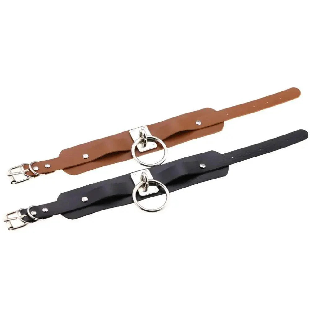 Edgy Leather Choker Collar
