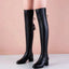 Elastic Leather Knee Boots for All-Day Comfort