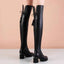 Elastic Leather Knee Boots for All-Day Comfort