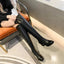 Elastic Leather Knee Boots for All-Day Comfort