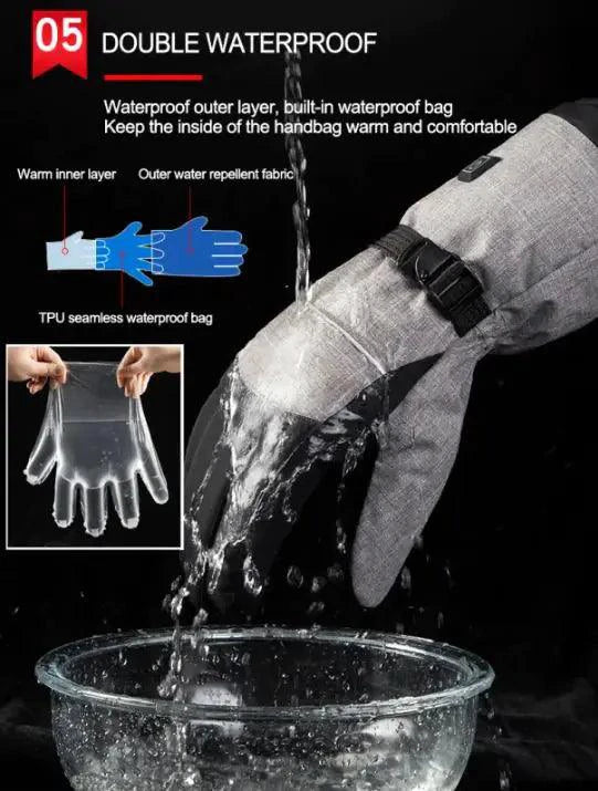 Gants chauffants électriques pour le ski et la moto