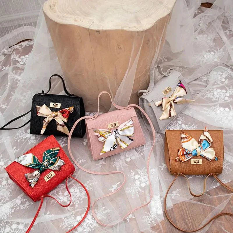 Elegant Leather Handbag with Scarf