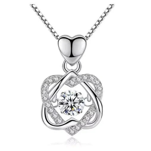 Collar de Corazón de Oro Rosa Elegante