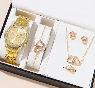 Ensemble de Montre Élégante en Or Rose