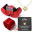 Collar de Rosa Eterna en Caja de Joyería en Forma de Manzana - Regalo Perfecto