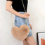 Bolso de mano cruzado de piel sintética en forma de corazón chic