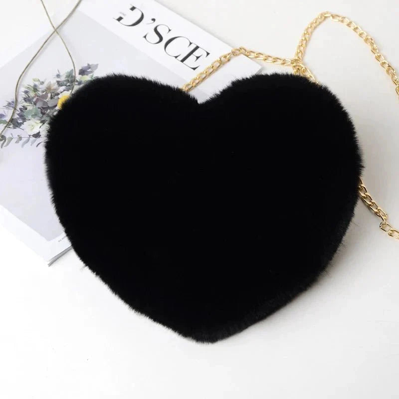 Bolso de mano cruzado de piel sintética en forma de corazón chic