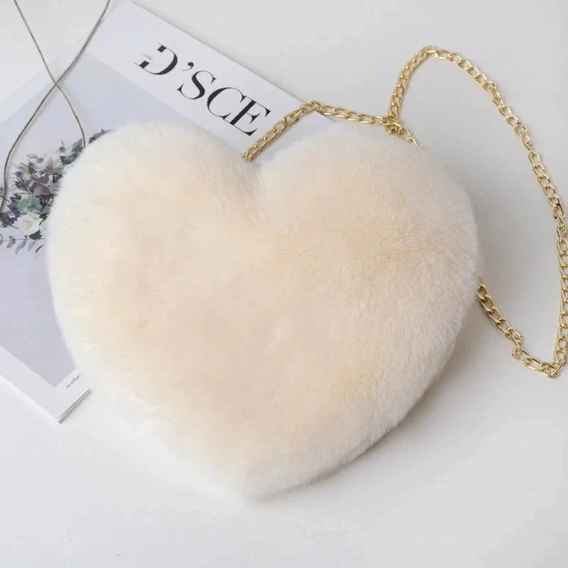 Bolso de mano cruzado de piel sintética en forma de corazón chic