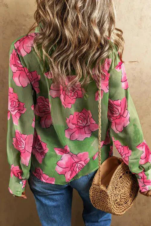 Chemise à manches longues Floral Elegance