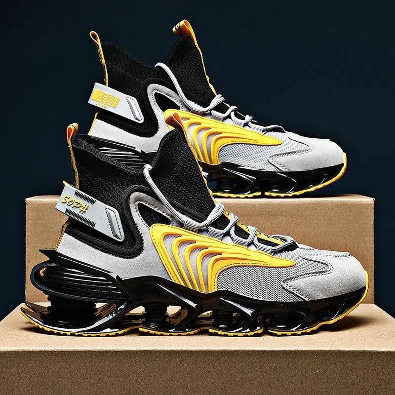 Fly Woven Mesh High-Top Sneakers - Breathable Running Shoes