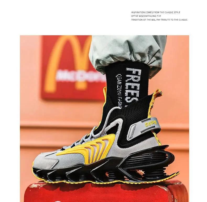 Fly Woven Mesh High-Top Sneakers - Breathable Running Shoes