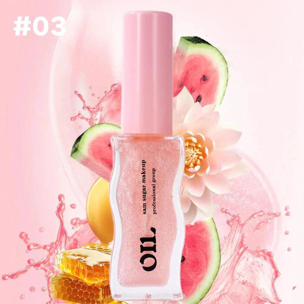 Huile à Lèvres Essence de Miel aux Fruits - Gloss Hydratant Teinté Fraise 8ML