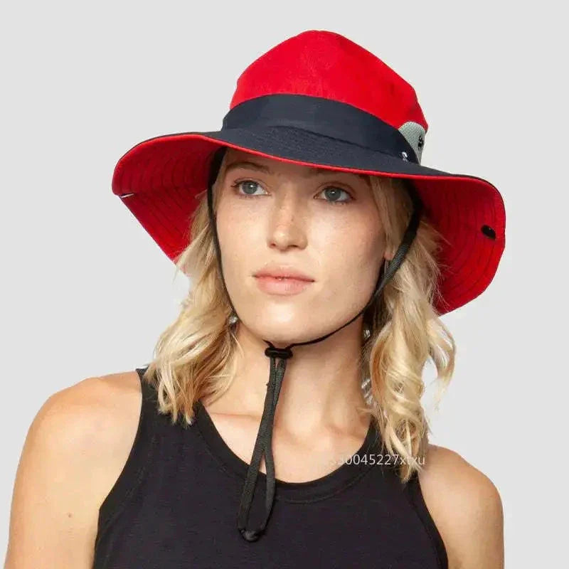 Sombrero de sol UV para niñas con coleta