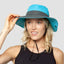 Sombrero de sol UV para niñas con coleta