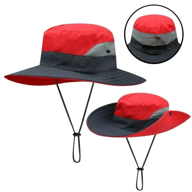 Sombrero de sol UV para niñas con coleta