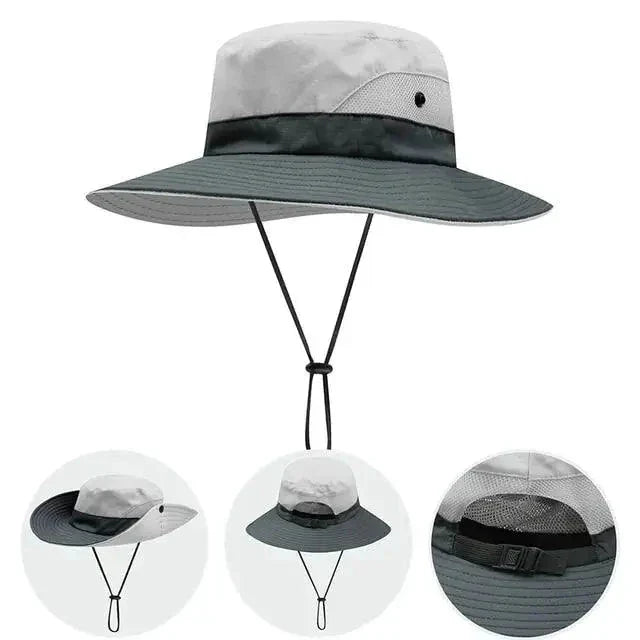 Sombrero de sol UV para niñas con coleta