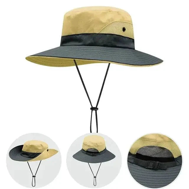 Sombrero de sol UV para niñas con coleta