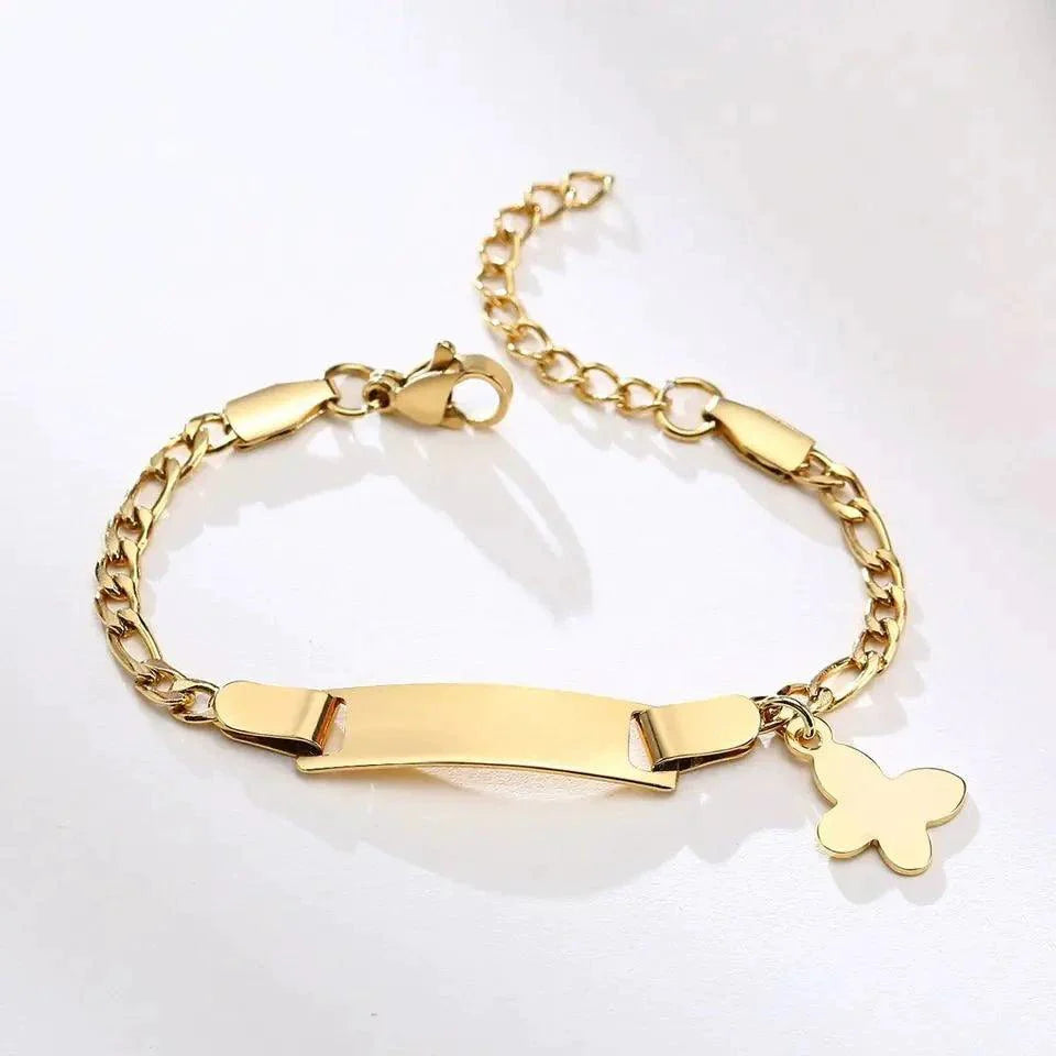 Bracelet en Charme Papillon Doré pour Enfants